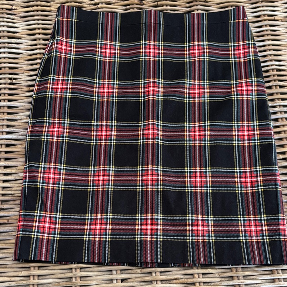 J. Crew Vibrant Plaid pencil Skirt